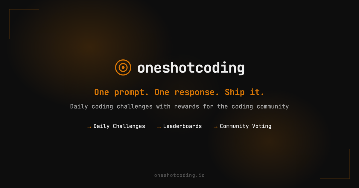 oneshotcoding - Daily Coding Challenges with Rewards